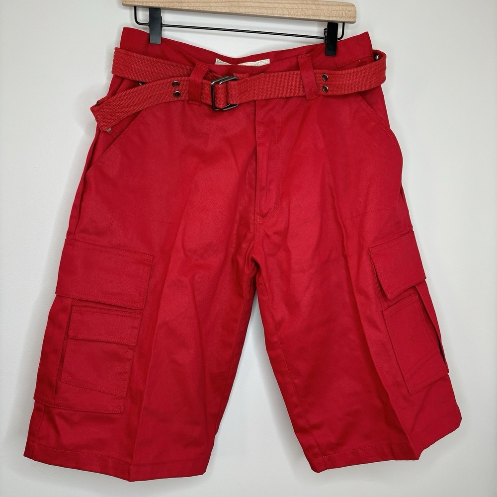 Vintage Y2k Regal Wear Baggy Jorts Shorts Cargo 32 Wide Leg‎ Skater Festival Red